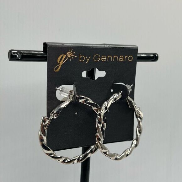 G by Gennaro Silver Twisted Hoop Earrings $16ea / 3 for $25 - Picture 1 of 6